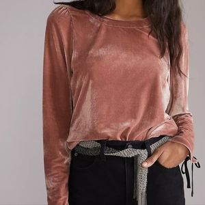 Anthropologie open-back velvet top. Size Large